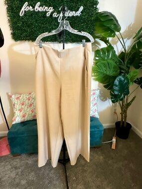 Studio Y Wide-Leg Cream Trousers